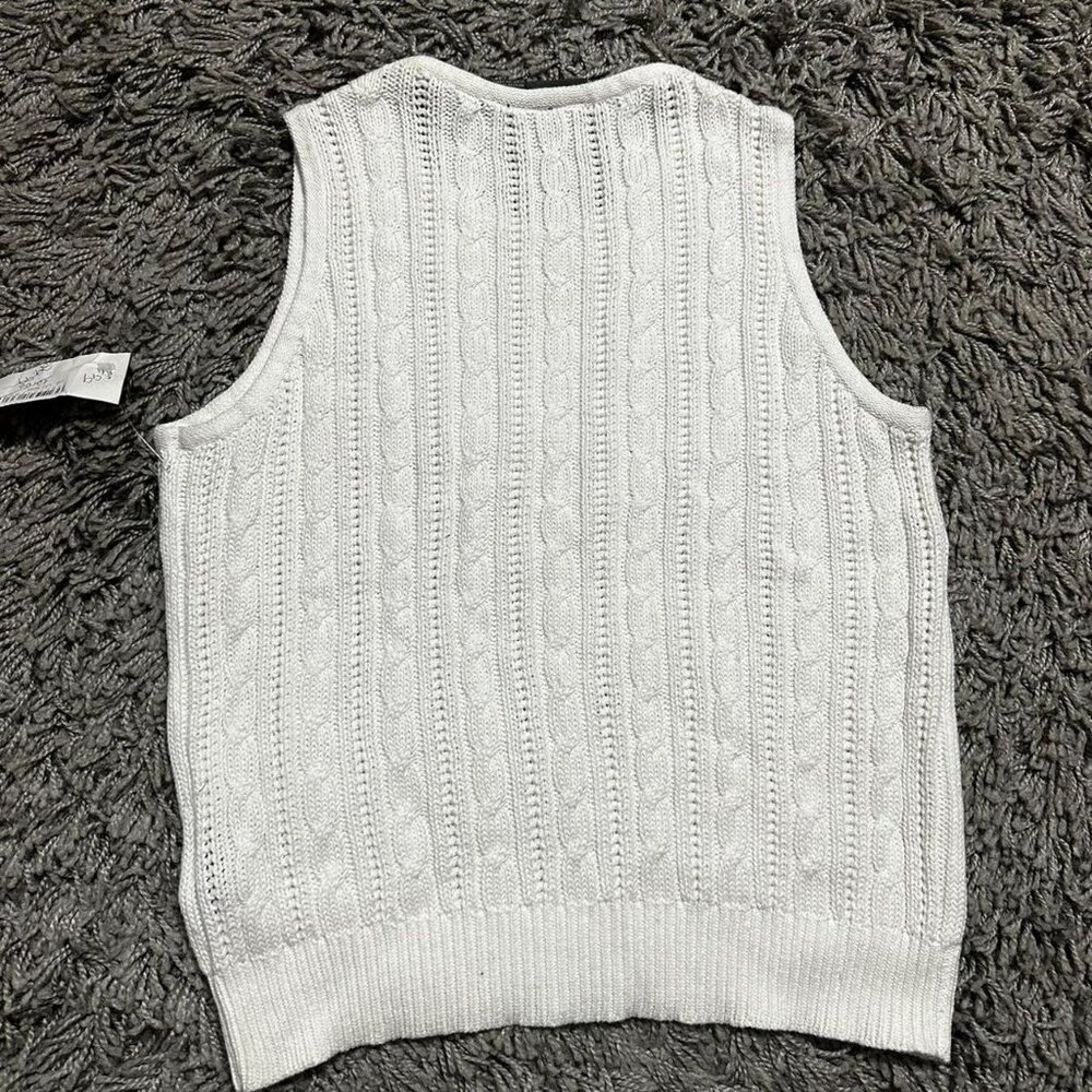 NWT Liz Wear Crochet Cable Knit Vest Size S - Picture 3 of 5